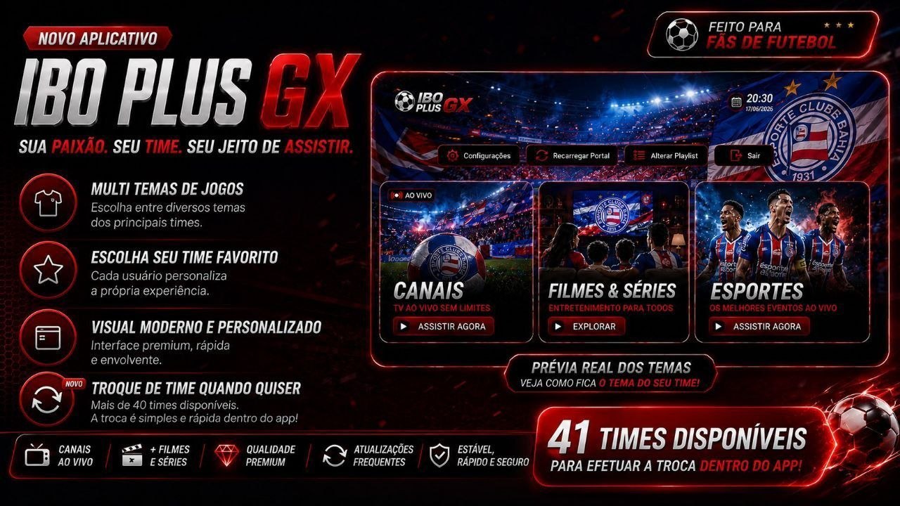 Interface do aplicativo IBO Plus GX